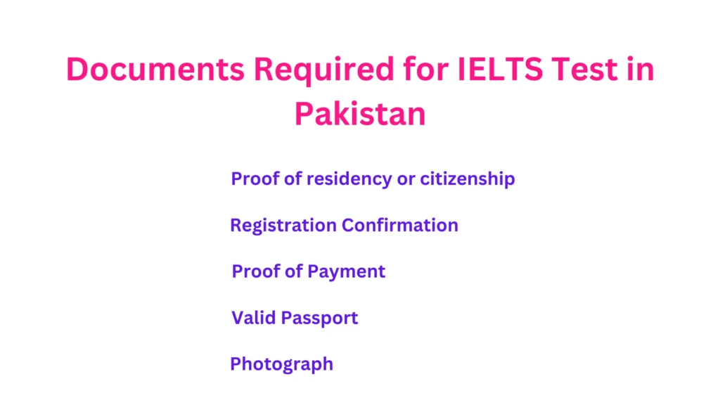 Documents Required for IELTS Test in Pakistan