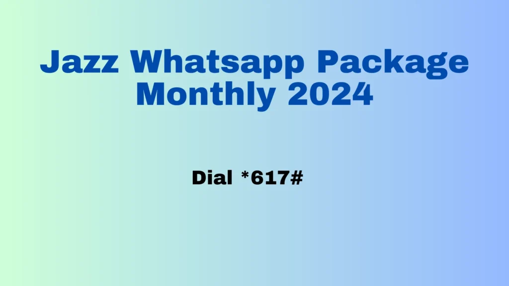 Jazz Whatsapp Package Monthly 2024